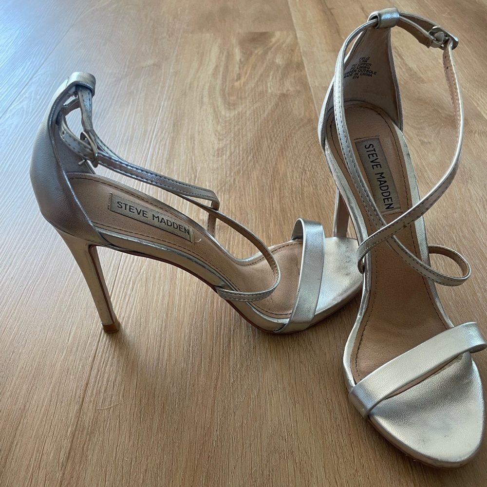 Steve Madden silver stiletto heels